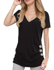 ZEAGOO Womens Tops Short Sleeve V Neck Summer Shirts Casual Tunic summerwins
