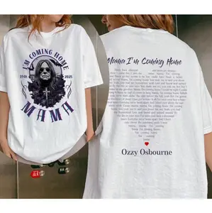 Mama, I'm Coming Home Twoside Lyric T-Shirt Casual Streetwear Rock Styles For Fans