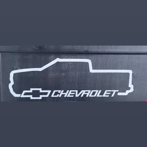 2pcs 8x2.5 inch white Chevrolet Chevy truck Decal Vynil sticker adhesive Calcomania easy stick diy decal car stickers