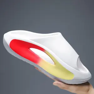 Fashionable Unisex Colour Block Slippers - Ventilated Open Toe with Soothing Massage Grains - Ultra-Comfortable, Non-Slip, Durable EVA Sole for Indoor Adventures - Perfect for Mens & Womens Home Use Footwear Walking Shoes