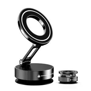 Vacuum Magnetic Phone Holder for Car,Full Metal Body,Vacuum Suction Phone Mount,Magsafe Car Mount for iPhone, Folding Holder for iPhone and Android