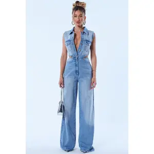 Baylin Denim Jumpsuit - Light Wash