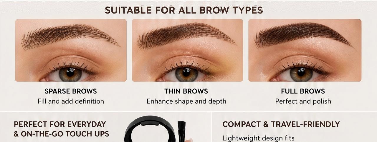 2-in-1 Eyebrow Powder & Cream Gel Kit, Waterproof Long-Lasting Smudge-Proof Makeup with Brush & Mirror for Natural Fluffy Laminated Brows, TikTok Viral Beauty Product