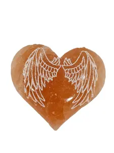 Orange Selenite Crystal Heart 3 1/4" Wide Unique Natural Orange Hue Heart Shape Display or Gift Idea