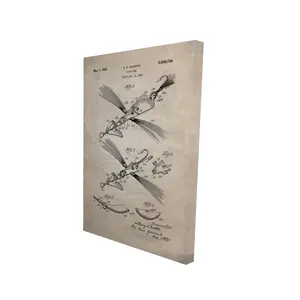 360 Stand Beige Fish Blueprint High-Def Photo Poster, 24x36 in Abstract Art Wall Decoration, Room Home Supply Gift for Sports & Games Enthusiasts, Outdoor-Friendly, Artistic, Unframed Art Print