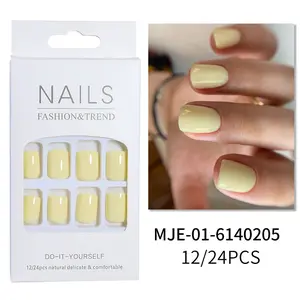 Pure Color Short Wearable Nails, Finished False Nails, Nail Art Stickers, Removable Nail Tips, Easy Application, Perfect for Daily Use