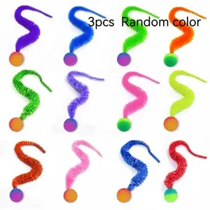 Caterpillar Elastic Ball Cat Toy, Self-Entertainment Rainbow Bug, Interactive Cat Play Ball, Fun and Engaging Pet Toy for Cats