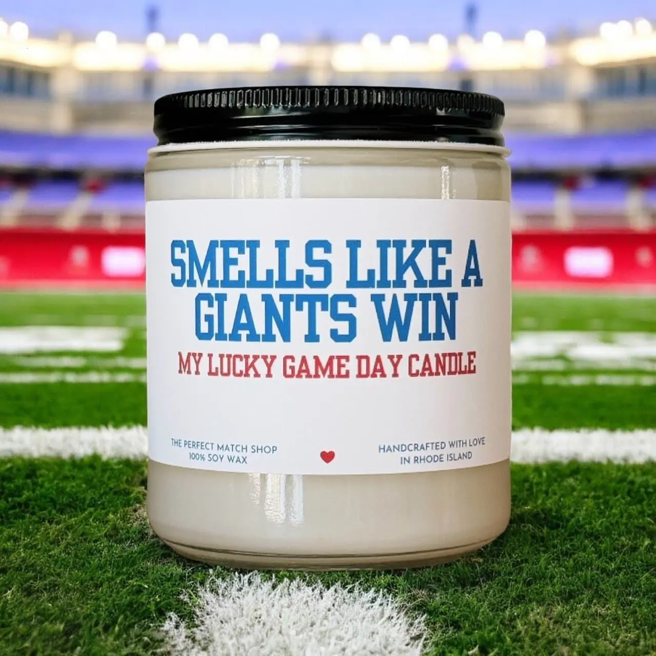 Smells Like a Giants Win Candle - Funny Football Candle for Giants Fans, Football Sunday Gift for Him, Lucky Game Day Decor