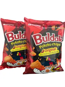 BuldaK Samyang Original Spicy Chicken Artificially Flavored Potato Chips 2 Pack Snack Bold Taste Perfect for Snacking Parties or Casual Gatherings