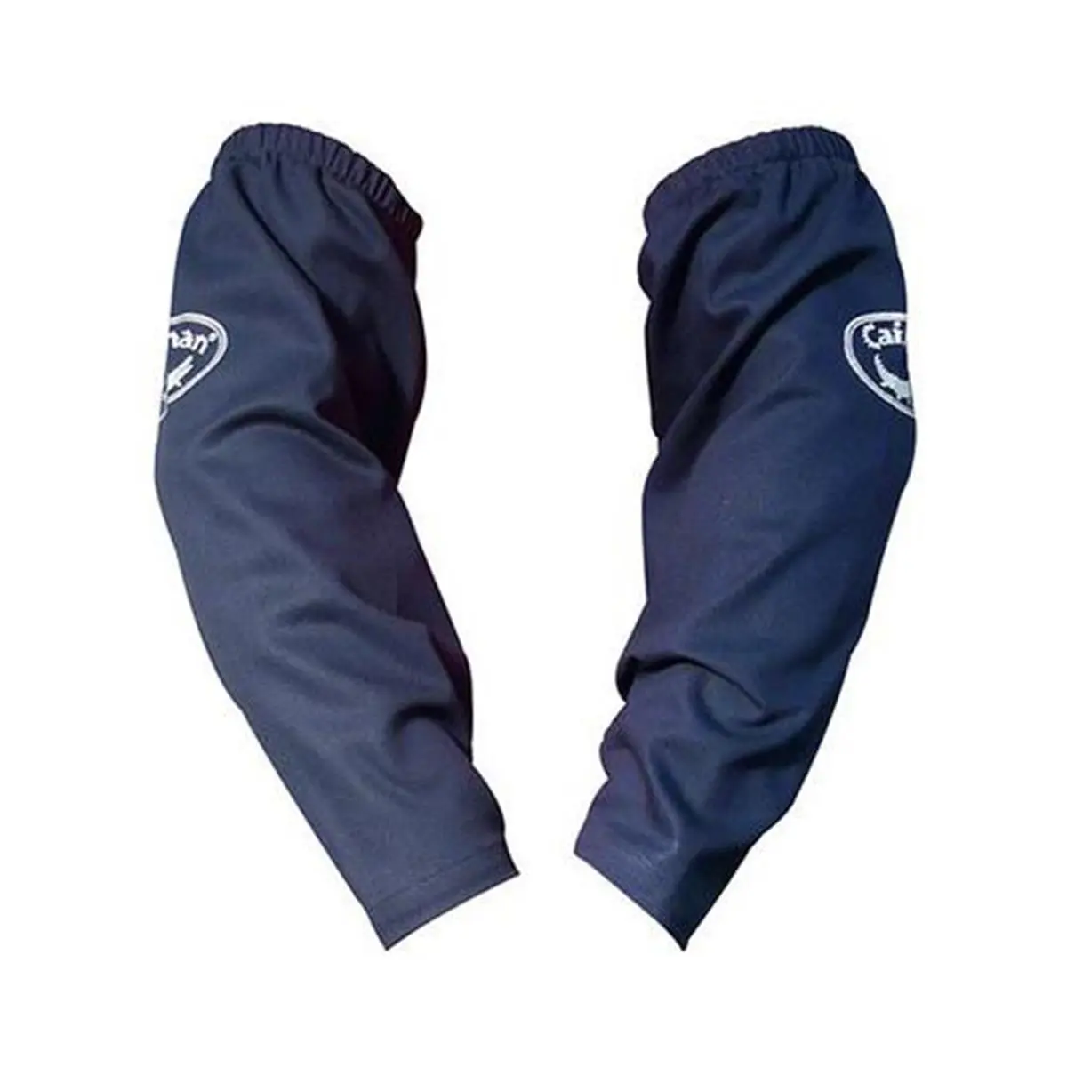 Caiman 18 in. Flame Resistant Cotton Welding Sleeves, Heavy Duty Arm Protector, Durable Up to 100 Washes, Navy Blue, Elastic Cuffs