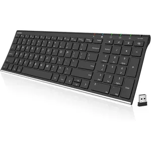 USB  Keyboard Stainless Steel Ultra Slim Keyboard with Numeric Keypad for /PC/Laptop and Windows 11/10/8 Rechargeable