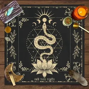 Own Your Power Altar Cloth,  Moon Phase Snake Tarot Cloth, Spread Tarot Reading Cloth For Home Party Decor, Party Supplies Decorating Flowers Decoration