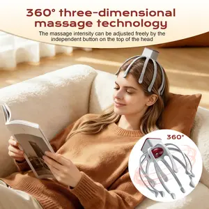 8-Finger Electric Head Massager with 3 Adjustable Modes, USB Rechargeable Portable Scalp Massage Device for Home Travel Use, Relieve Stress After Busy Workdays, Perfect Holiday Gift for Parents Friends Thanksgiving Christmas