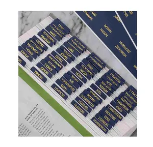 Laminated Bible Tabs – Repositionable Large Print Stickers, Easy to Read and Apply Bible Tabs for Men and Women (Blue Gold Foil