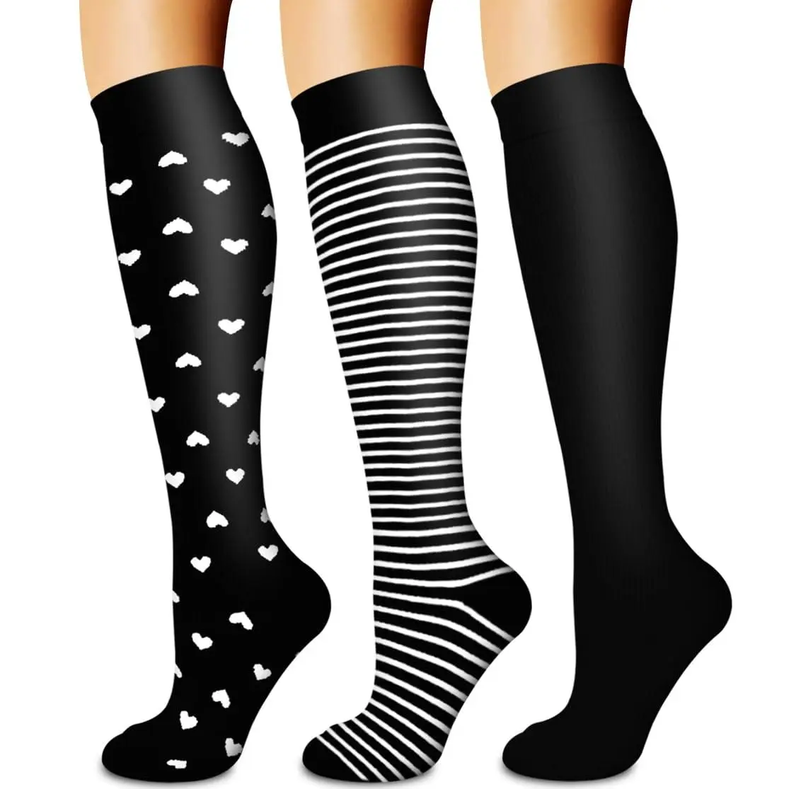 16 Heart/Stripe/Black