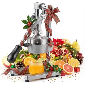 Stainless Steel & Cast Iron Manual Citrus Juicer Lemon Squeezer Heavy Duty Hand Press for Oranges Lemons Limes Grapefruits & Pomegranates Commercial Grade Easy to Clean