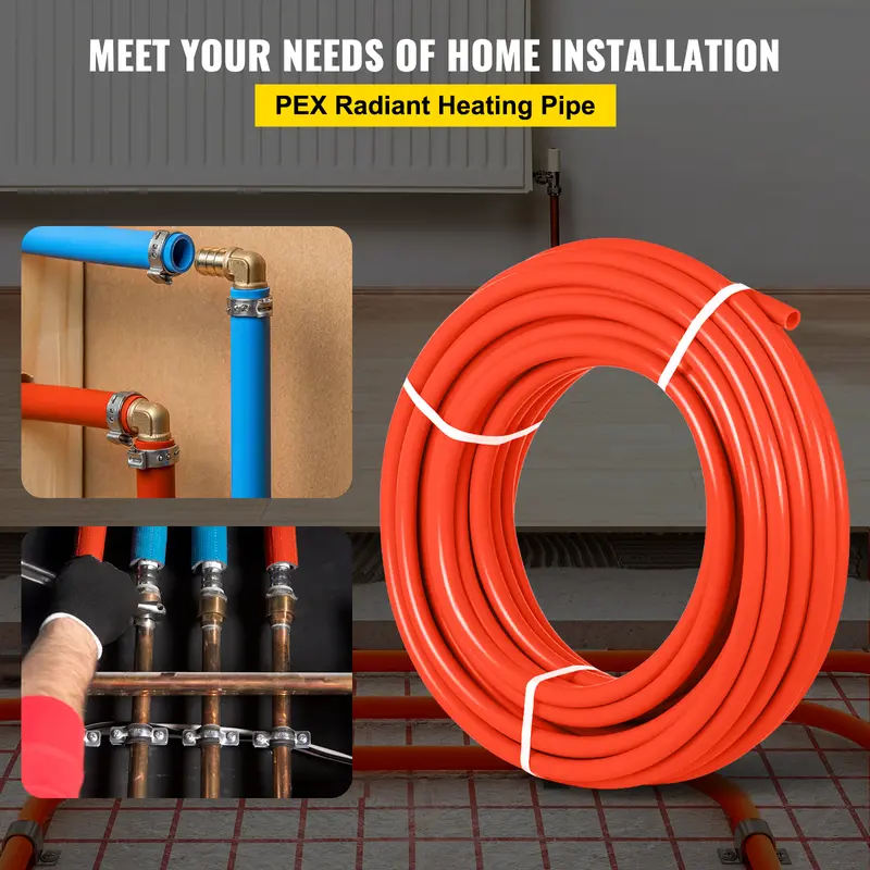 Pexflow 3/4" X 100' Red PEX A Tubing – Oxygen Barrier For Radiant Floor Heating