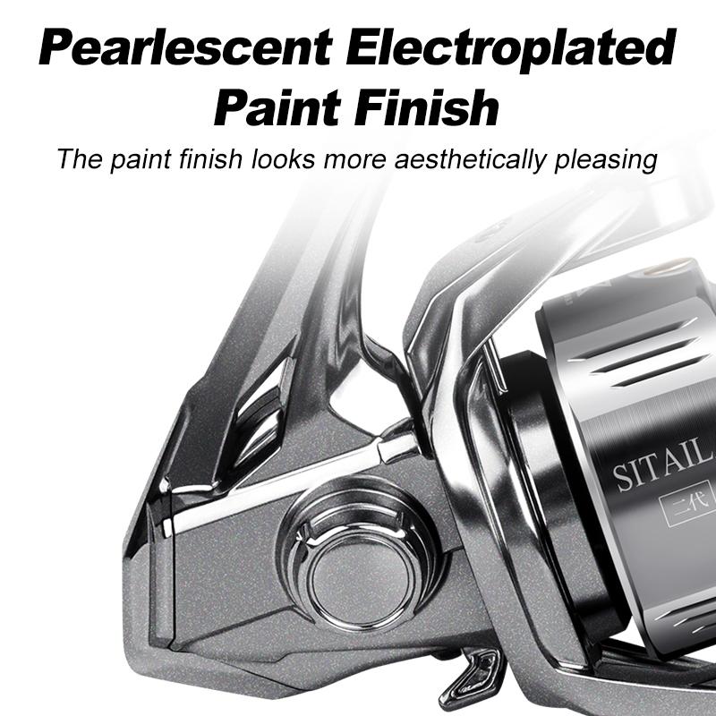 Xiwali Stella Ii Pearl Body Fishing Reel with 6+1 Closed Bearings, 5-Layer Waterproof, Anti-Tangle Spool, Dual Bearing Stabilizing Gear for Lure Enthusiasts Fishing Tackle