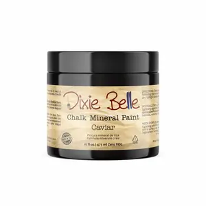 Dixie Belle Paint Company Chalk Finish Furniture Paint | Caviar (16oz) | Matte Black Chic Chalk Mineral Paint | DIY Furniture Paint | Made in the USA