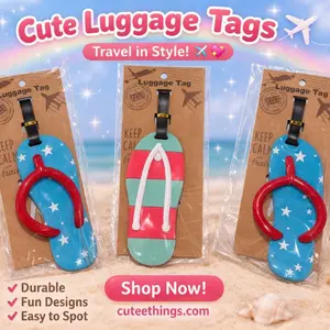 Cute Luggage Tags Beach Sandals Design (6 Pieces)