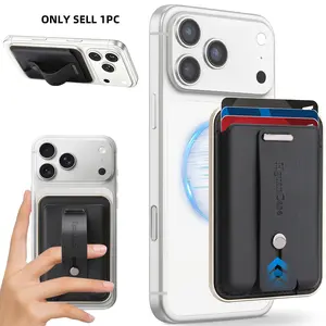 Adjustable Ring Holder Phone Back Mount Magsafe Magnetic Card Case Ultra-Thin for iPhone 17 Pro Max, Samsung, Google, Portable ID Organizer