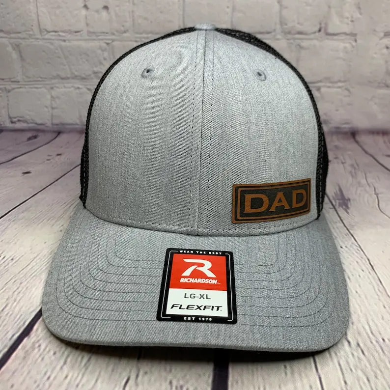 DAD PATCH HAT, Richardson Flex Fit, Fitted Hat, Custom Dad Hat, Personalized Hat for Dad, Custom Dad Birthday Gift, Custom Fathers Day Gifts