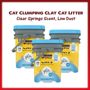 3 Pack Clumping Multi-Cat Litter, Odor Control Formula with Glade Clear Springs Scent, Low Dust Cat Litter, 35 lbs