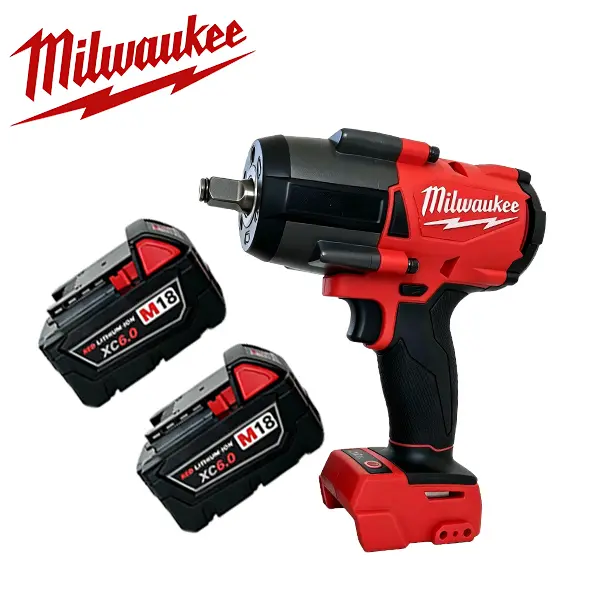 Milwaukee M18 Fuel Cordless Impact Wrench - 1/2" Drive, 1000 ft-lbs Max Torque, Brushless Motor, Compact Body Design, Rugged Durability, Compatible with All M18 Packs & Batteries, for Auto Mechanics' Heavy-Duty Car Repair & Workshop Maintenance