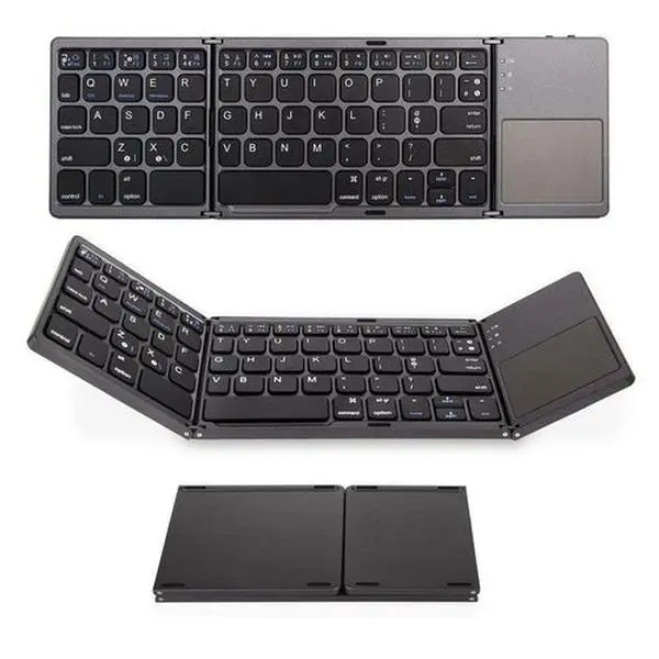 Portable Triple Folding Bluetooth Keyboard — Wireless Mini Keyboard for Phone & Tablet