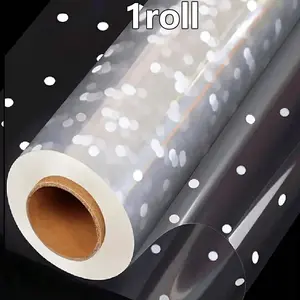 30m Transparent Glass Paper Roll with Dots, Extra Wide Thick Gift Basket Wrap, Gift Wrapping Supplies, Ideal for Snacks, Gifts, Flowers, Holidays, Valentine's Day