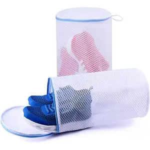 2 Pack Shoes Wash Bags,Shoe Washing Machine Bag,shoe laundry bag for washing machine，Honeycomb Mesh Laundry Bags with Zipper for Sneakers,Running Shoes,Sock,Bras,Delicates and Toys（14 in x 7.8 in）