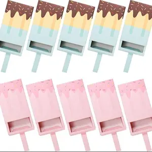 Ice Cream Shaped Gift Box, Mini Foldable Paper Gift Box, DIY Gift Packaging Supplies for Birthday Wedding Party, Bakeware