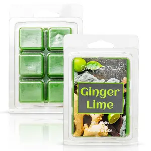 Ginger Lime - Fruity Ginger Lime Scented Melt- Maximum Scent Wax Cubes/Melts- 1 Pack -2 Ounces- 6 Cubes