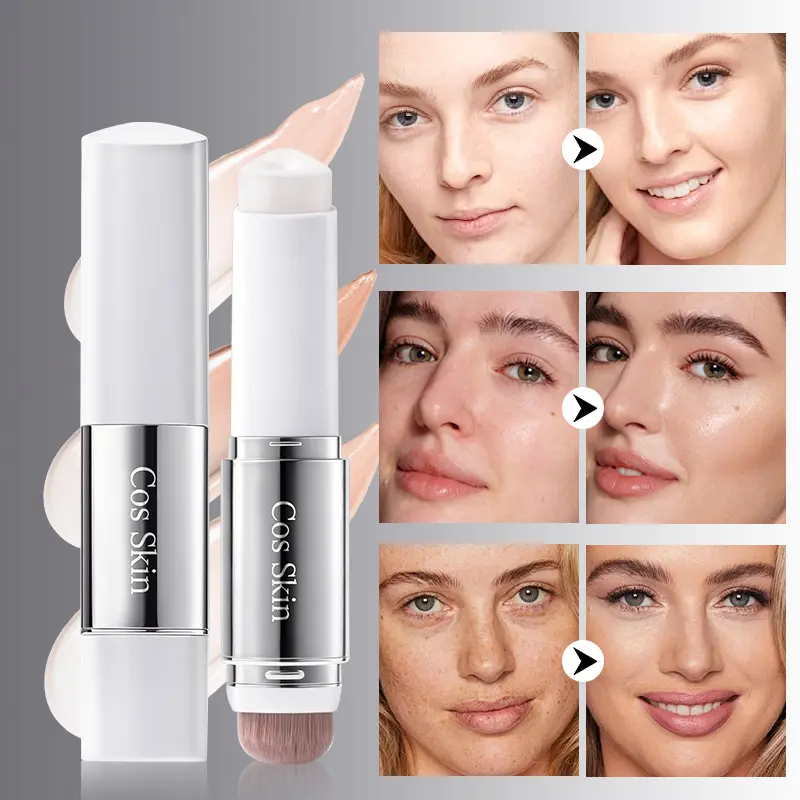 Dual -Ended Cover Cream Stick– Built-in Brushes， 24H Long-Lasting Waterproof Sweatproof，Moisturizing & Lightweight.   Air Cushion Concealer Stick, Create flawless natural-looking base makeup.A wonderful gift for your wife and best friend