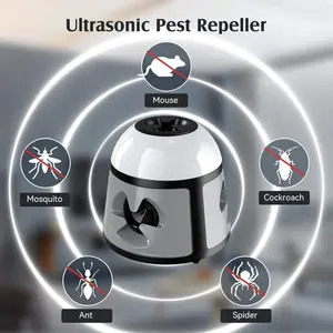 Sound Wave Mouse Repeller, LED Flashing Alarm, Adjustable Sound Size, Effective Pest Control Device, Home & Office Use, Indoor Repellent