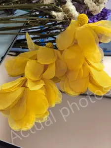Women's Chiffon Floral Dangle Earrings, Lightweight Boho Petal Long Ear Jewelry, Perfect for Summer Beach and Party