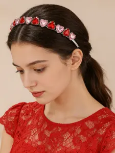Heart Gemstone Rhinestone Headband for Women - Sparkling Valentine's Day, Mother's Day & Christmas Gift, Bridal Party Hair Accessory, TikTok Viral Coquette & Fairycore Aesthetic, Elegant Date Night and Daily Wear Hairband
