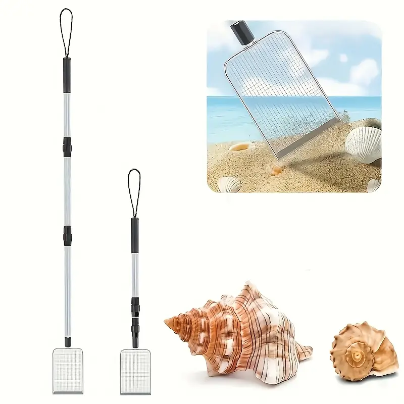 Telescoping Stainless Steel Sand Scoop – Go Long for Beach Treasure & Dog Poop, Go Short for Kitty Litter & Garden Digging. One Tool, No Back Pain.