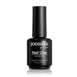 JODSONE New Upgraded Version 15ml Nail Glue Gel 5 in 1 for Nail Tips Long Lasting Extension Glue for Clear Nail Tips and Clear Press on Nails, Nail Repair Treatment, Salon Art DIY at Home Need U V Light Cured