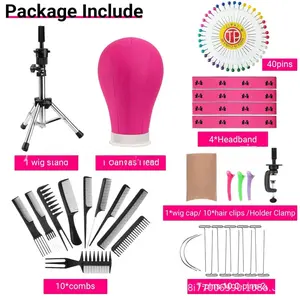 23-inch wig canvas head, wig stand tripod