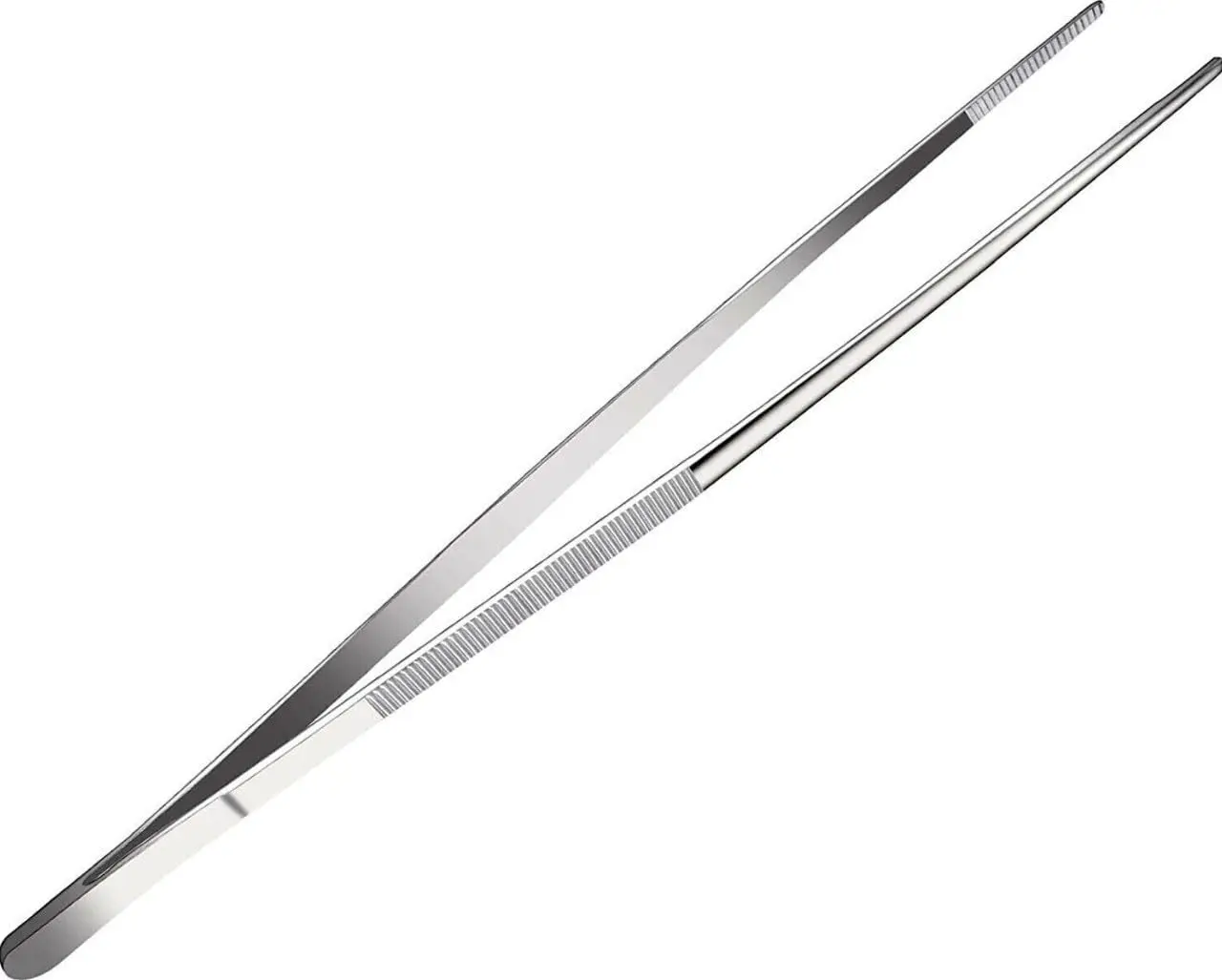 Large Chef Tweezers with Wide Serrated Jaws 12" Stainless Steel Kitchen Tongs for Grilling Cooking Plating Serving Food