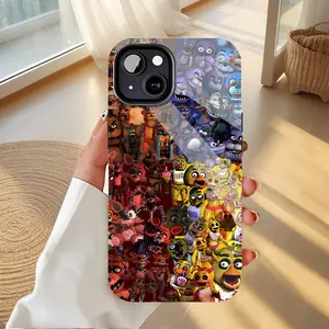 Vibrant Five Nights at Freddy's Anime Character Print Mobile Iphone Case. Shock-Absorbing PBT+TPU Hybrid Case, Compatible with iPhone 16/15/14/13/12/11 Pro Max/Plus