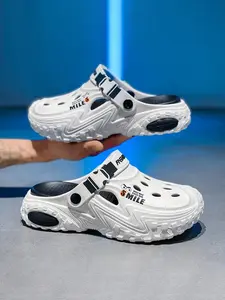 Unisex Colorblock Clogs, Casual Comfortable Breathable Clogs, Quick Drying Beach Slippers, Non-slip Clogs for Indoor & Outdoor Wear, Footwear