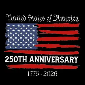 America 250th Anniversary Decal 1776–2026, Independence USA Sticker, American Flag Patriotic Vinyl Bumper Decal for Car Windows Helmet Tumbler Water Bottle, Durable Outdoor Sticker