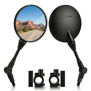 [Wheels & Wild] 1 Pair of Rearview Mirrors Universal Bicycle Rearview Mirror Adjustable Rotate Wide-Angle Cycling Handlebar Rear View for MTB Road Bike Accessories