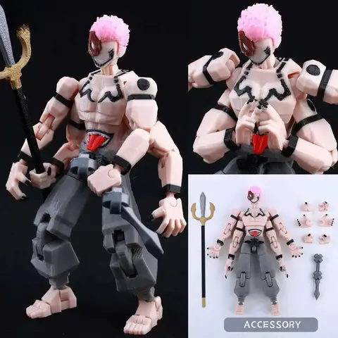 3D Printed Multi-Jointed Mark 3.0 Anime Action Figure - Black-Yellow Battle Suit, 13 T13 Lucky Dummy, Screen-Accurate Articulating Figurines, 14 cm/5.5in Collectible, High-Strength Box, Plastic Pretend Play Gift for Kids Classic Novelty Toy Ready-to-Ship