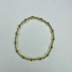 The Golden Glow Bracelet 6.5” stretchy bracelet made with 3mm and 4mm gold plated hematite gem stone beads