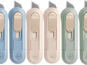 6 Pack Portable Box Cutter,Retractable Utility Knife, Multi-function Cute Box Cutters for Office, Home, Arts Crafts, Cartons, Cardboard, Paper,DIY