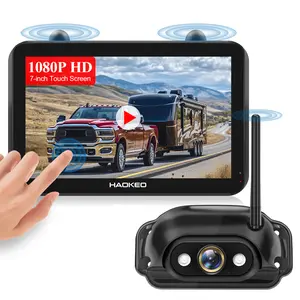 RV Backup Camera for Furrion Systems 7'' IPS Touchscreen Monitor RV Trailer Back Up Camera, HD Infrared Night Vision 1080P Wireless Rear View Camera Truck 5th Wheel RV Camper Trucks HaoKeo