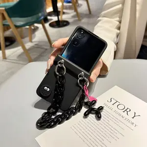 Luxury Crossbody Lanyard Rope Phone Case for Motorola Razr 50 Ultra 40 60 Pro Razr Plus Cute Dog Pendant Cover